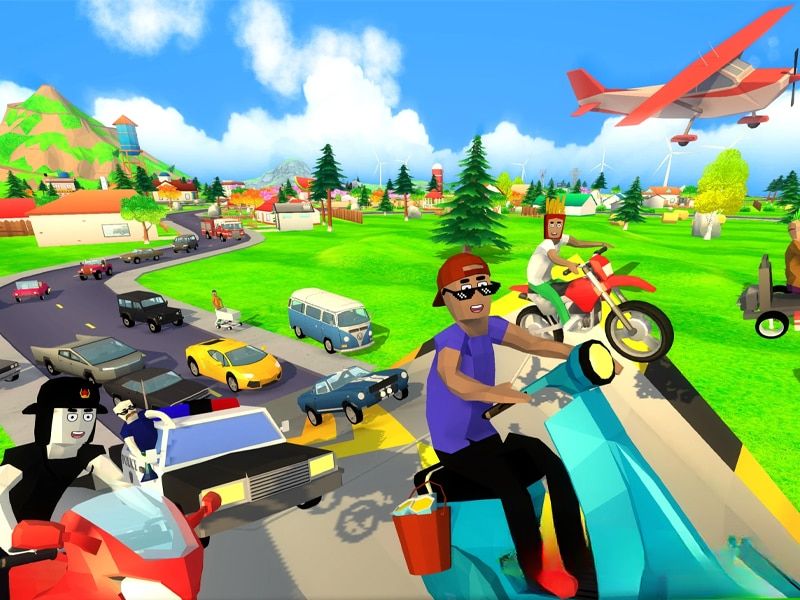 Tải Hack Dude Theft Wars Modlmh.com (Vô Hạn Tiền) v0.9.0.9f6 Kho vũ khí và xe cộ đa dạng trong Dude Theft Wars Theartpics Mod APK