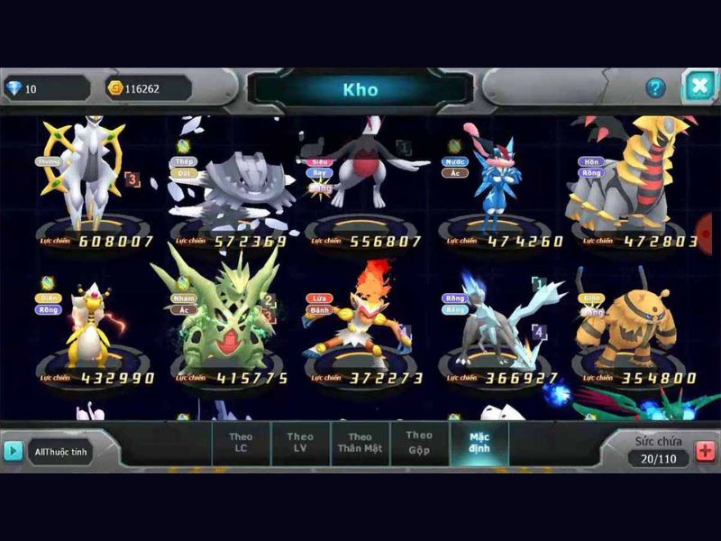 Tải Hack Pokemon Đại Chiến Androidmentor (Vô Hạn Vàng) V65.0.0 Bộ sưu tập Pet phong phú trong Hack Pokemon Đại Chiến Androidmentor