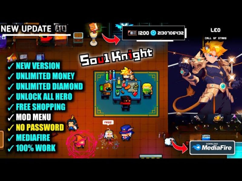 Tải Soul Knight Mod APK (Menu, Vô Hạn Tiền, Bất Tử) v8.2.0 Các Tính Năng Nổi Bật Có Tại Soul Knight Mod Apk