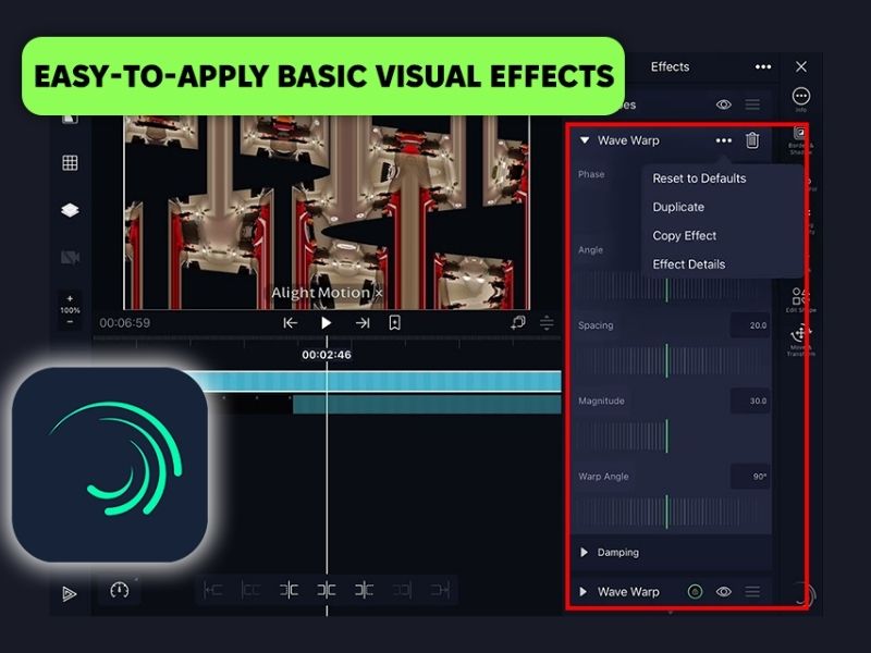 Tải Alight Motion Pro 3.9.0 Mod APK (Tiếng Việt) Công cụ cung cấp hiệu ứng từ Visual Effects Trong Alight Motion Pro Tiếng Việt
