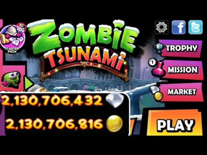 Tải Zombie Tsunami Hack (Full Tất Cả, Menu, Kim Cương, Não) v4.7.1 Những Tính Năng Mở Khóa Chỉ Có Trong Zombie Tsunami Hack
