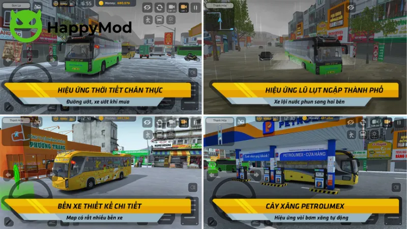 Tải Coach Bus Simulator Vietnam MOD APK v1.1.9 Mới Nhất Đồ Họa Sắc Nét Và Chi Tiết Trong Coach Bus Simulator Vietnam