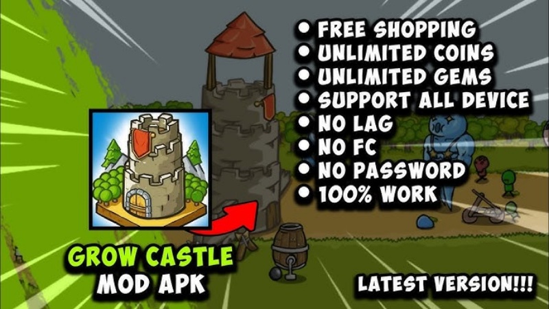 Tải Grow Castle Hack (Full Tiền, Kim Cương, Menu) v1.50.14 Khám Phá Bộ Tính Năng "Bá Đạo" Của Bản Grow Castle Hack