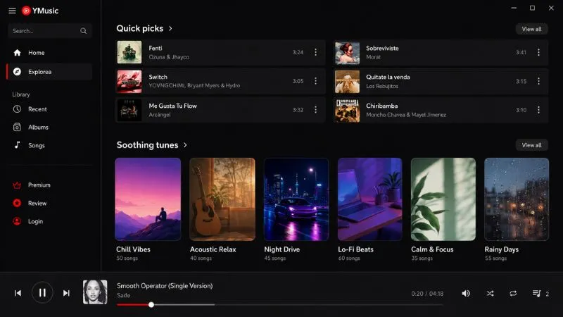 Tải YMusic MOD APK v4.4.98 Miễn Phí Cho Android YMusic MOD APK tạo playlist và sắp xếp nội dung